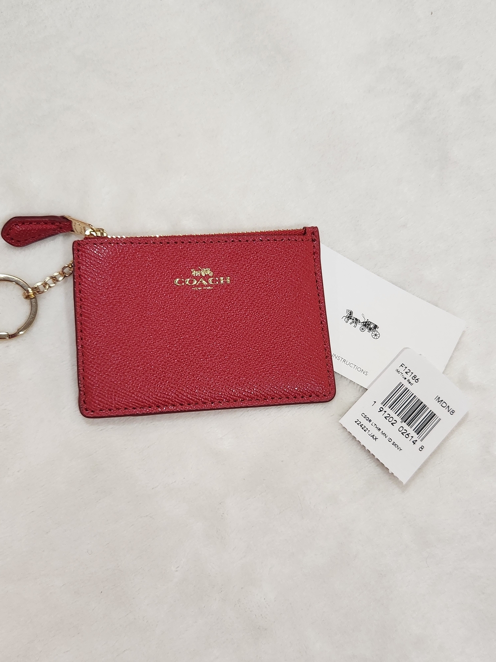 Coach Mini Skinny ID Case True Red Color, NWT